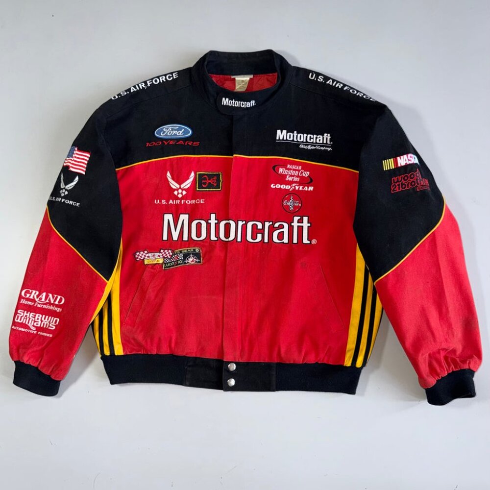 Vintage Team Caliber Motorcraft NASCAR Racing Jacket U.S. Air Force Edition - XL